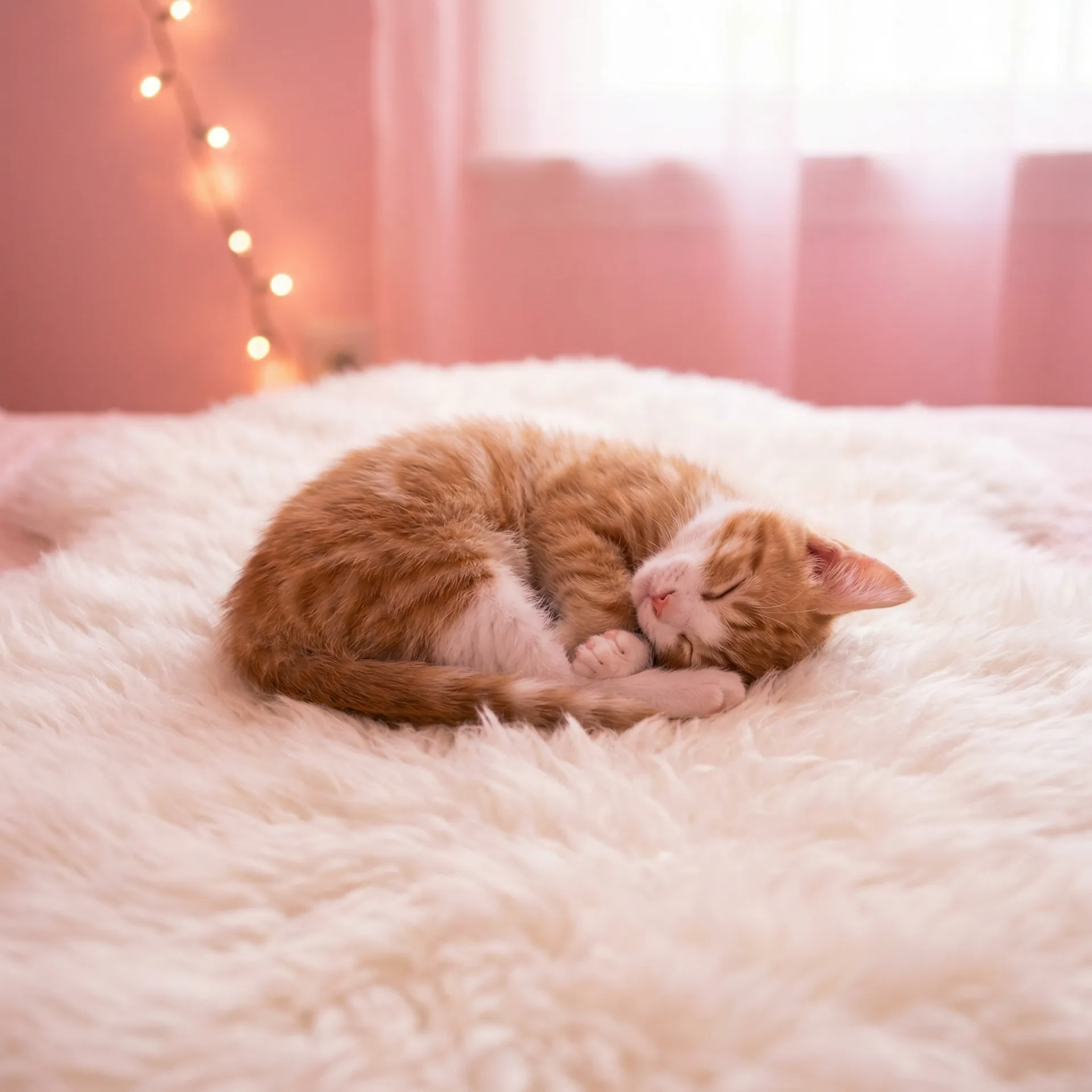 小猫蜷成一团入睡 - 很色的床上视频有叫